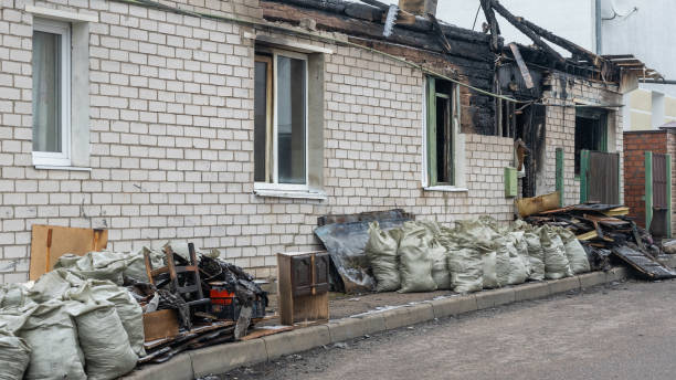 Professional Fire Damage Removal technician working in Barnesville, OH